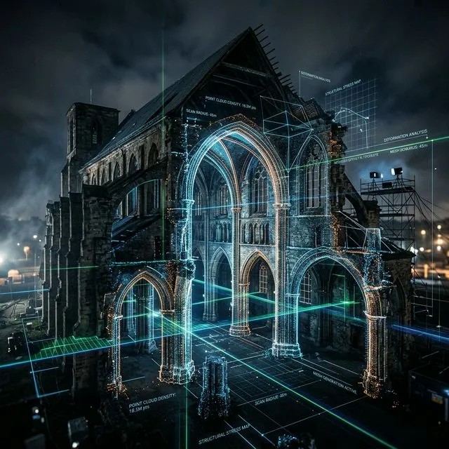 Cinematic laser scanning point cloud of a heritage building