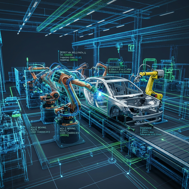 Digital twin of an automobile manufacturing plant